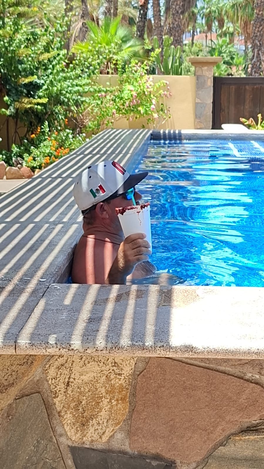 Pool- Cooling off watching FIFA