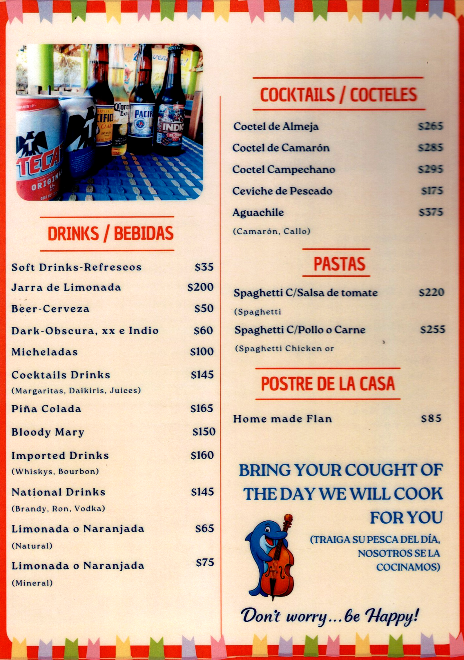 Menú del restaurante página 3